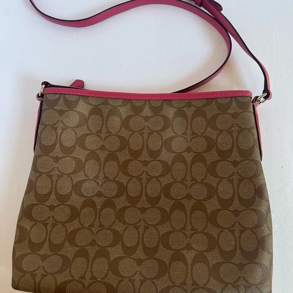 Coach Tan and Pink Crossbody Bag - Picture 14 of 16